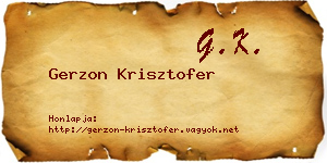 Gerzon Krisztofer névjegykártya